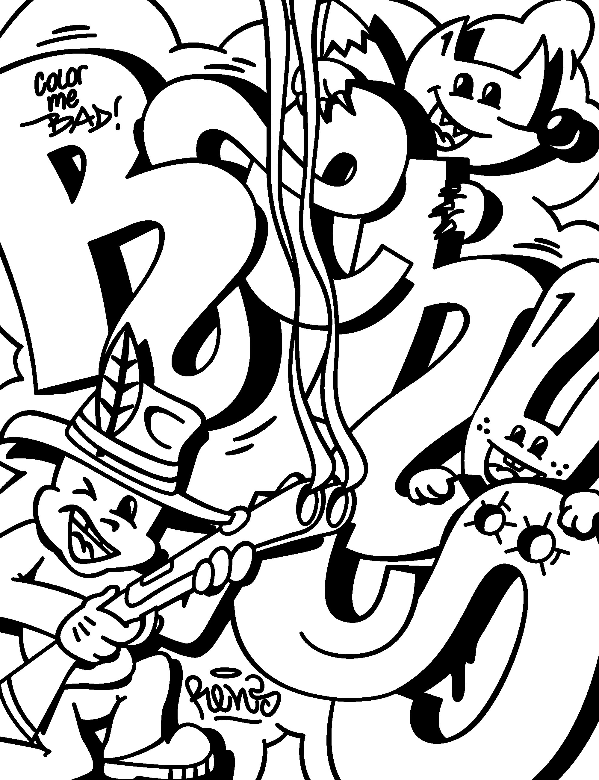 s graffiti coloring pages - photo #29